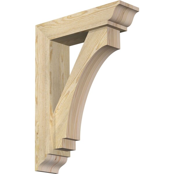 Ekena Millwork Imperial Traditional Rough Sawn Bracket w/ Offset Brace, Douglas Fir, 6"W x 22"D x 30"H BKT0604X22X30IMP01RDF - main